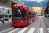 Innsbruck tram line 3 with low-floor articulated tram 310 at Hauptbahnhof (2012)