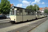 Jena museum tram 187 on the side track at Dornburger Straße (2014)
