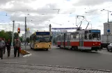 Kaliningrad tram line 1 with articulated tram 417 on Prospekt Pobedy (2012)
