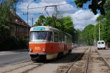 Kaliningrad tram line 1 with railcar 505 on Prospekt Pobedy (2012)