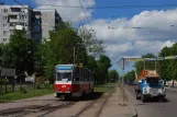 Kaliningrad tram line 5 with articulated tram 405 at Myasokombinat (2012)