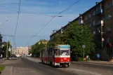 Kaliningrad tram line 5 with articulated tram 405 on Ulitsa Bagrationa (2012)