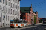Kaliningrad tram line 5 with articulated tram 432 on Sovetskiy Prospekt (2012)