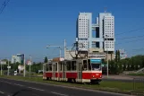 Kaliningrad tram line 5 with articulated tram 602 on Moskoskiy Prospekt (2012)