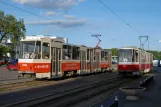 Kaliningrad tram line 5 with articulated tram 606 at Passazhirskij (2012)