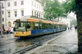 Karlsruhe tram line 1 with articulated tram 305 on Markplatz (2007)