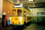 Kassel railcar 110 inside Betriebshof Wilhelmshöher Allee (2002)