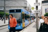 Kassel tram line 1 with low-floor articulated tram 458 at Königsplatz (2003)