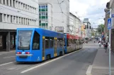 Kassel tram line 1 with low-floor sidecar 511 on Fünffensterstraße (2022)