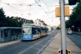 Kassel tram line 4 with low-floor articulated tram 601 at Sandershäuser Str. (2007)