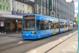 Kassel tram line 5 with low-floor articulated tram 635 near Friedrichsplatz (2017)
