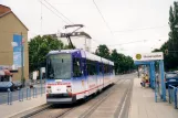 Kassel tram line 6 with articulated tram 401 at Weserspitze (2003)