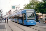 Kassel tram line 6 with low-floor articulated tram 632 at Friedrichsplatz (2003)