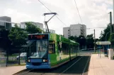 Kassel tram line 7 with low-floor articulated tram 453 at Klinikum Kassel (2007)