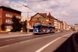 Kiel tram line 4 with railcar 242 on Sophienblatt (1981)
