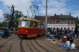 Kiev extra line 11K with railcar 5854 at Vulytsya Sklyarenko (2011)