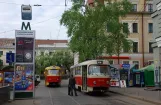 Kiev tram line 18 with railcar 5844 at Kontraktowa płoszcza (2011)