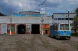 Kostiantynivka railcar 002 in front of the depot (2011)