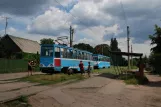 Kostiantynivka tram line 4 with railcar 002 at Tramvayne depo Molokozavod (2012)