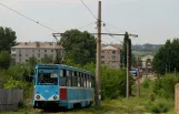 Kostiantynivka tram line 4 with railcar 002 in Konstantinovka (2012)