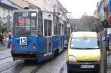 Kraków tram line 13 with railcar 933 near Stradom (2011)