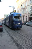 Kraków tram line 14 with articulated tram 127 on Dominikańska (2011)