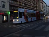 Kraków tram line 17 with low-floor articulated tram RP617 at Miodowa (2024)