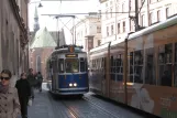 Kraków tram line 18 with articulated tram 182 on Dominikańska (2011)