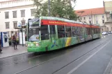 Kraków tram line 8 with low-floor articulated tram 2022 at Plac Wszystkich Świętych (2011)