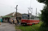 Kramatorsk tram line 3 with railcar 0055, the front Biłomorśka (2012)