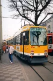 Krefeld tram line 042 with articulated tram 833 "Cracau" at Krefeld, Rheinstraße (1996)