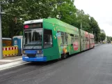 Leipzig tram line 34 with low-floor articulated tram 1131 at Sportforum Ost (2023)