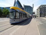 Leipzig tram line 4 with low-floor articulated tram 1108 at Augustusplatz (2023)