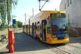 Leipzig tram line 4 with low-floor articulated tram 1139 "Gustav Hertz" at Gohlis, Landsberger Straße (2008)