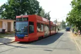 Leipzig tram line 9 with low-floor articulated tram 1123 "Markgraf Otto von Meissen" at Markkleeberg-West (2008)