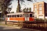 Lille tram line R with railcar 514 on Avenue de la Marne (1981)
