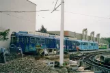 Linz articulated tram 82 at the depot Kleinmünchen (2004)