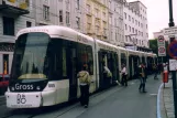 Linz tram line 2 with low-floor articulated tram 005 at Goethekreuzung (2004)