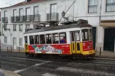 Lisbon tram line 12E with railcar 558 on Rua Limoeiro (2013)