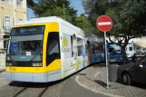 Lisbon tram line 15E with low-floor articulated tram 509 at Mosteiro dos Jerónimos (2008)
