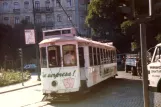 Lisbon tram line 19 with railcar 326 on Largo Dona Estefânia (1985)
