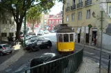 Lisbon tram line 28E with railcar 565 on Travssa de Sãn Tome (2008)