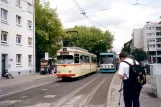 Ludwigshafen tram line 10 with articulated tram 126 at Pfalzbau (Wilhelm-Hack-Museum) (2003)