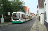 Ludwigshafen tram line 10 with low-floor articulated tram 2218 at Kreuzstraße (2014)