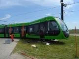 Lund tram line 1 with low-floor articulated tram 03 (Blåtand) at ESS (2022)