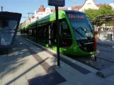 Lund tram line 1 with low-floor articulated tram 03 (Blåtand) on Lund C (2022)