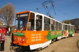Lviv tram line 9 with articulated tram 1014 at Dworzec Zaliznychnyi vokzal (2011)
