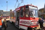 Lviv tram line 9 with articulated tram 1150 at Dworzec Zaliznychnyi vokzal (2011)