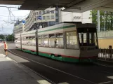 Magdeburg tram line 1 with low-floor articulated tram 1315 at Willy-Brandt-Platz (2023)