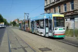 Magdeburg tram line 1 with low-floor articulated tram 1319 at Sudenburg (Kroatenweg) (2008)